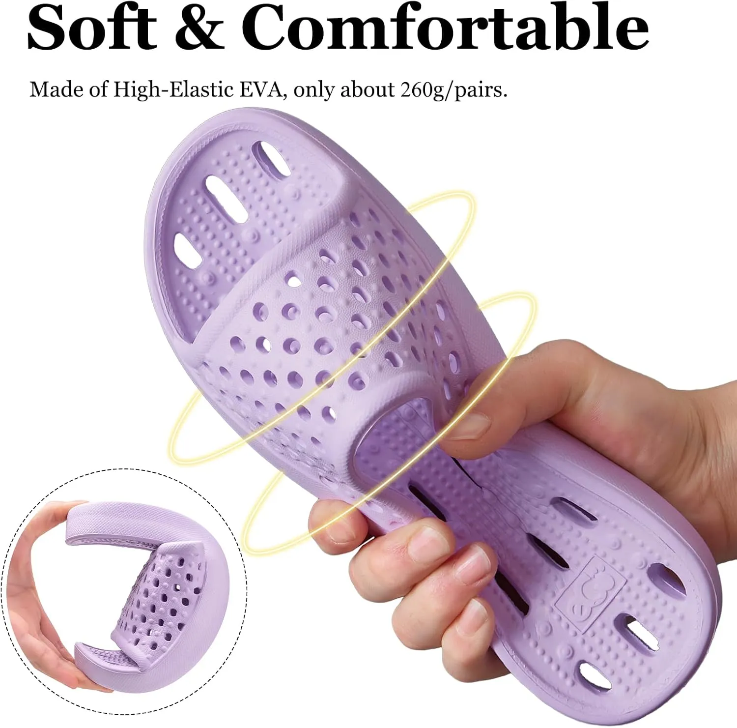 Mens Shower Shoes With Holes Dry Quickly Bath Slippers Womens Non Slip Indoor Home Bedroom Pool Spa Guest College Dorm