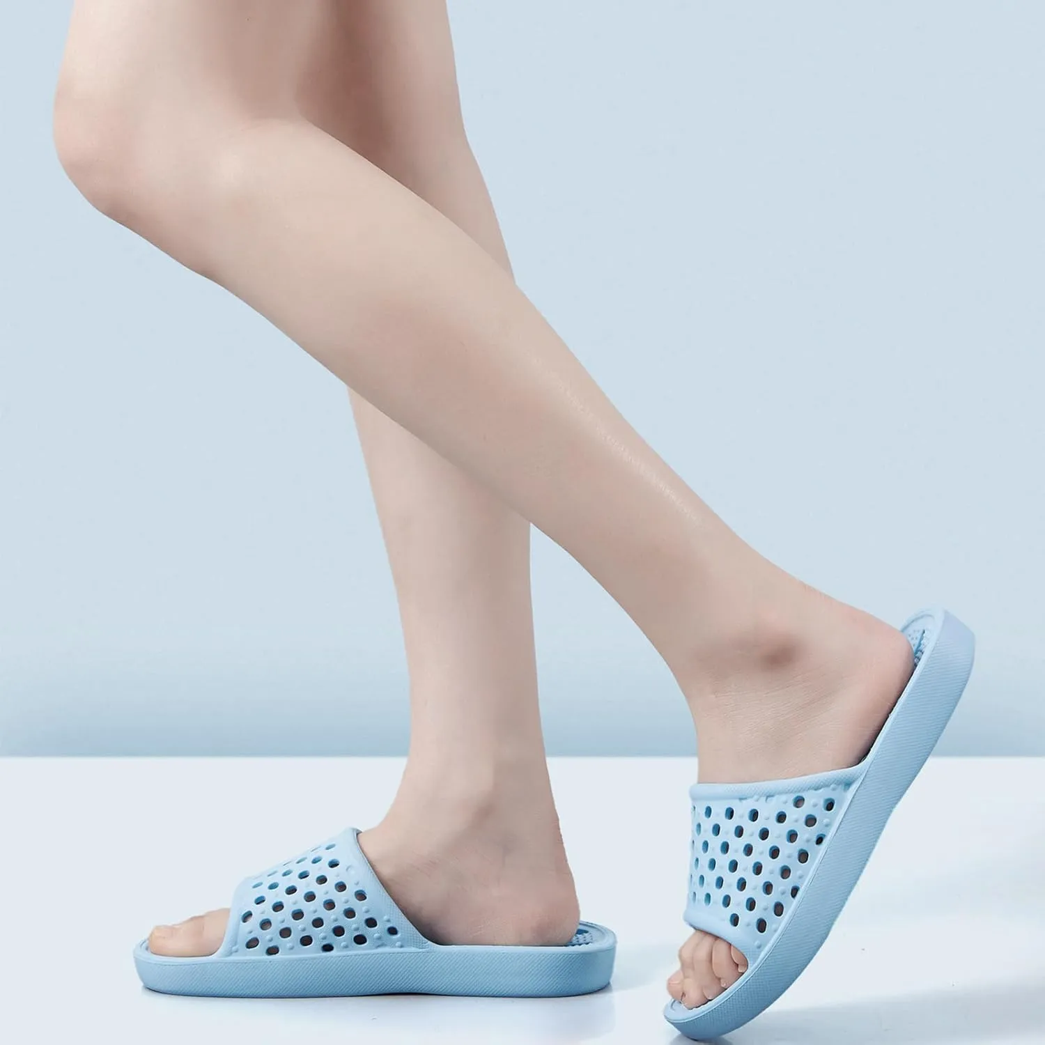 Mens Shower Shoes With Holes Dry Quickly Bath Slippers Womens Non Slip Indoor Home Bedroom Pool Spa Guest College Dorm