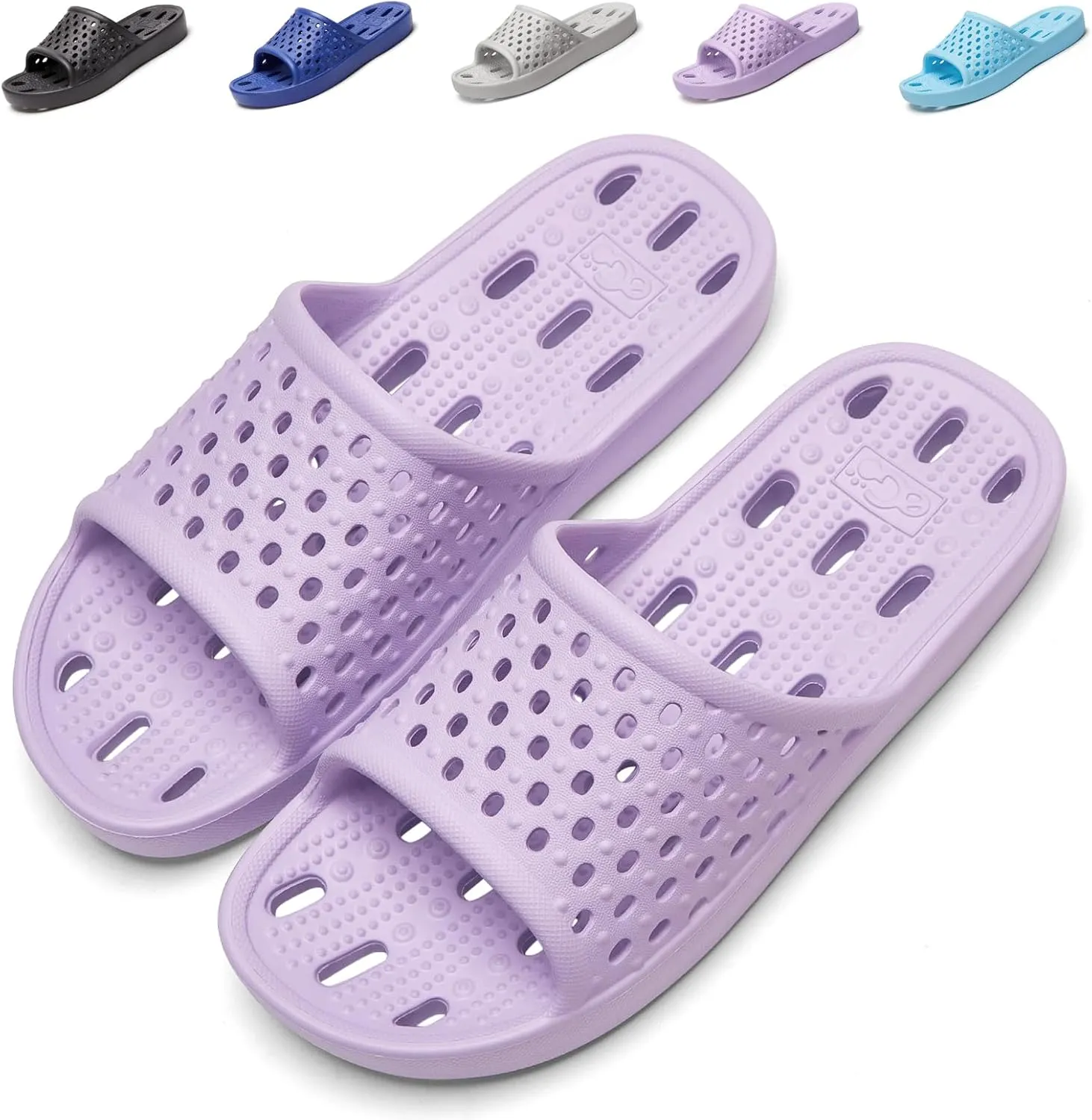 Mens Shower Shoes With Holes Dry Quickly Bath Slippers Womens Non Slip Indoor Home Bedroom Pool Spa Guest College Dorm