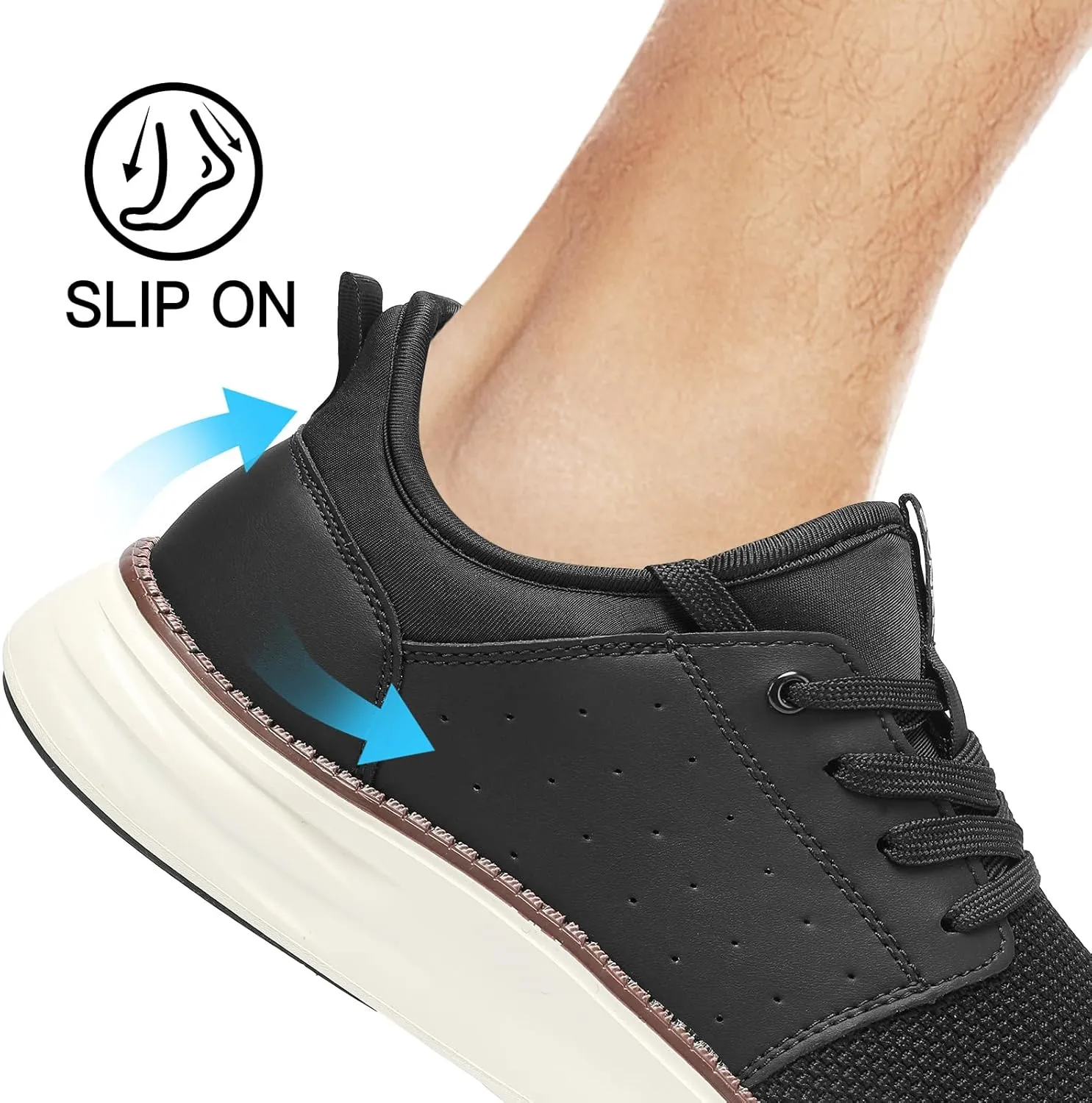 Men's Slip On Casual Fashion Shoes Easy in Dress Sneakers Comfortable Lightweight Walking Shoe