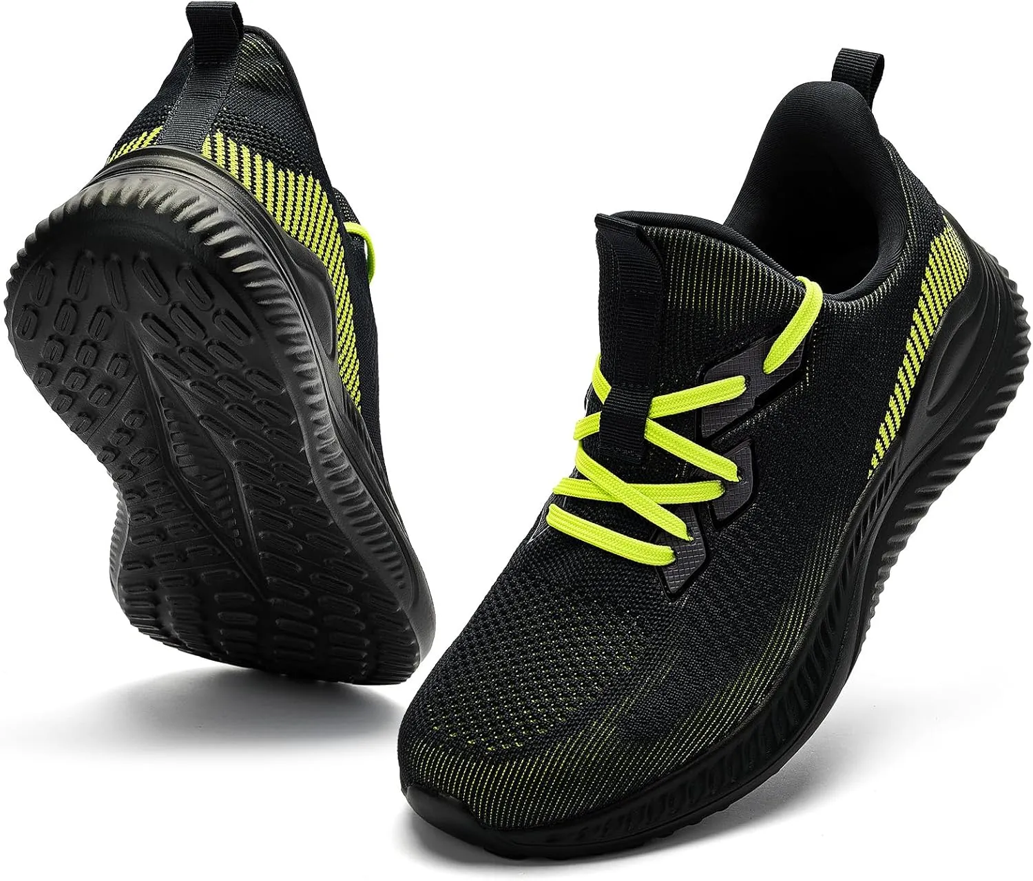 Mens Slip On Wide Walking Shoes Memory Foam Runnning Tennis Shoes Lightweight Breathable Casual Sneakers