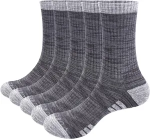 Mens Socks Sweat Wicking Anti Smell Cushioned Cotton Hiking Casual Everyday Work Casual Athletic Crew Socks For Men