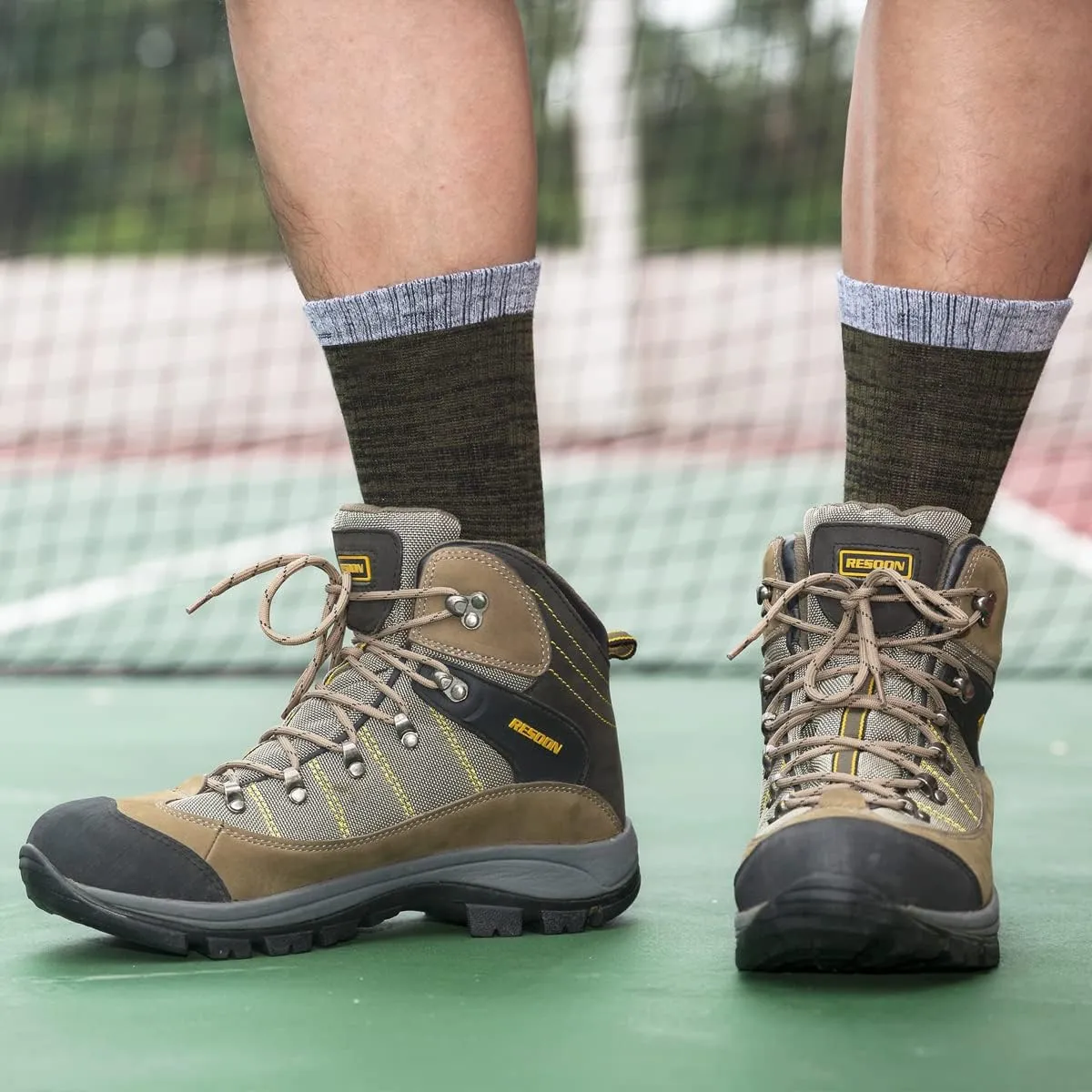 Mens Socks Sweat Wicking Anti Smell Cushioned Cotton Hiking Casual Everyday Work Casual Athletic Crew Socks For Men