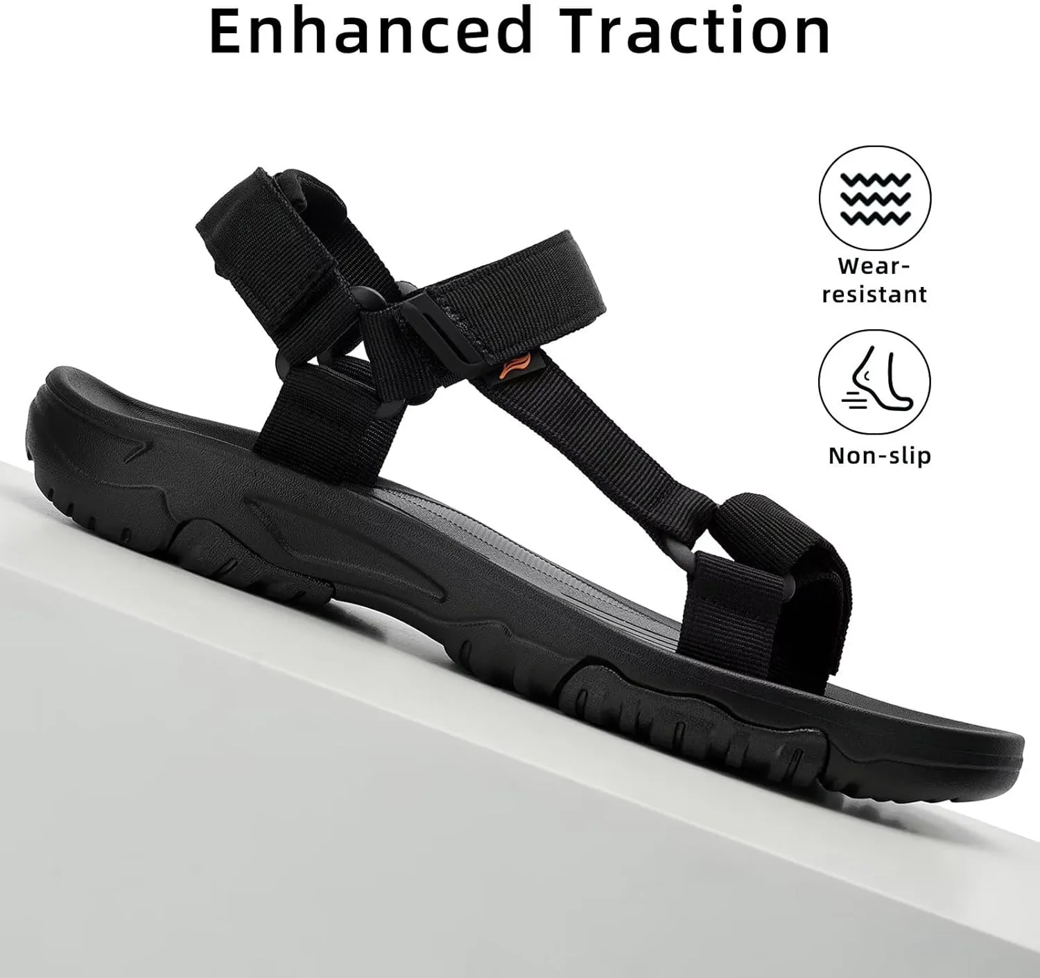 Men's Sport Hiking Sandals with Arch Support Lightweight EVA Midsole Outdoor Beach Water Sandal