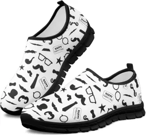 Men's Supportive Running Shoes Fashion Casual Athletic Shoes Elastic Cushioned Walking Travel Shoe for Daily Dating Size 5-14 Black Sole