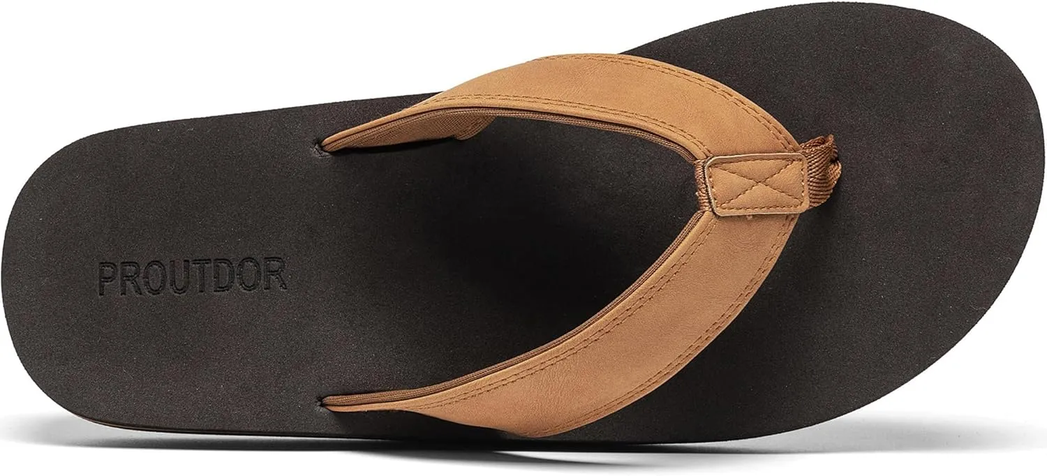 Men's Wide Flip Flop with Orthotic Arch Support Athletic Slide Thong Sandals for Men Soft Cushion Footbed