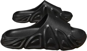 Men's Women's Flame Cloud Slide Slippers Slip Resistant Thick Bottom Massage Shower Spa Slippers Open Toe Cuddle Sandals Fitness Home Shoes