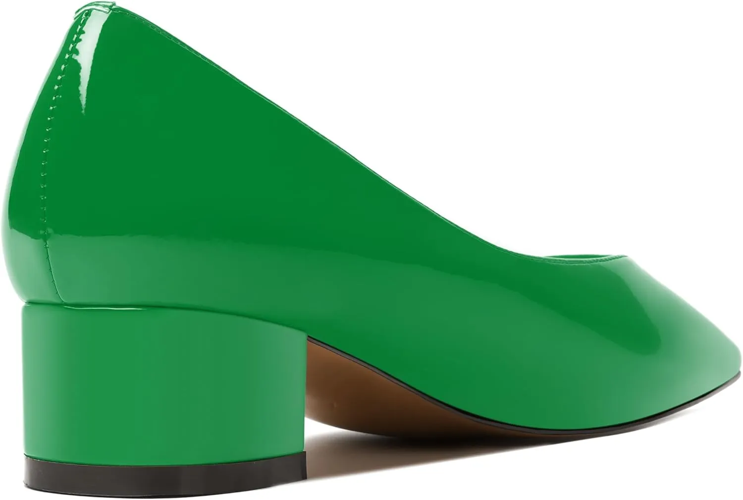 MERRORI Women's Low Heel 1.5 Inch Party Slip On Square Toe Chunky Casual Patent Fashion Pumps Shoes