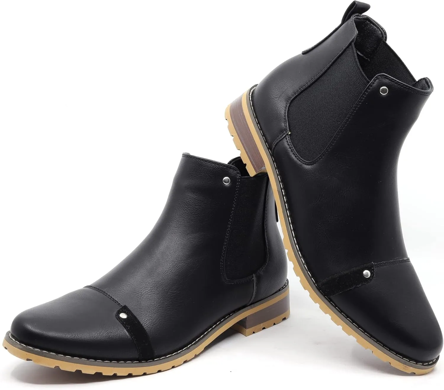 Metrocharm MC107 Men's Cap Toe Formal Dress Casual Ankle Chelsea Boot