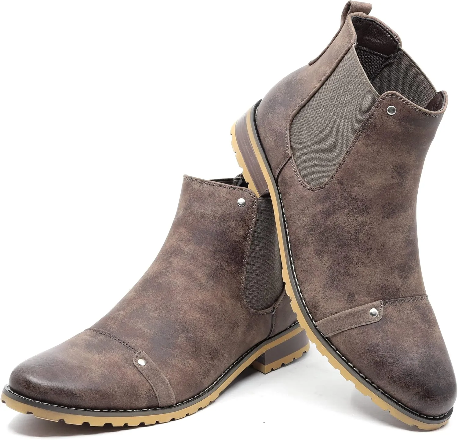 Metrocharm MC107 Men's Cap Toe Formal Dress Casual Ankle Chelsea Boot
