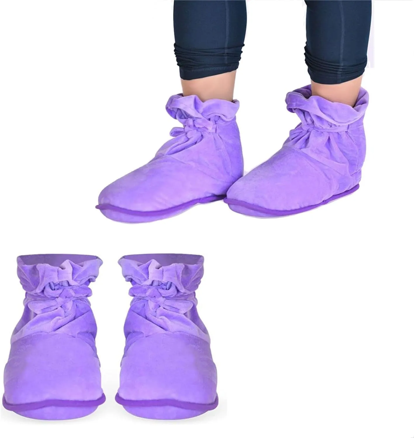 Microwaveable Slipper Booties and Feet Warmers for Women Men Deep-penetrating Heat Therapy for Relieving Foot Stiffness, Sore Muscles and Joints