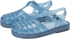 Mini Melissa Girls Possession Shiny (Little Big Kid) Fisherman Sandal, Glitter Blue, 11