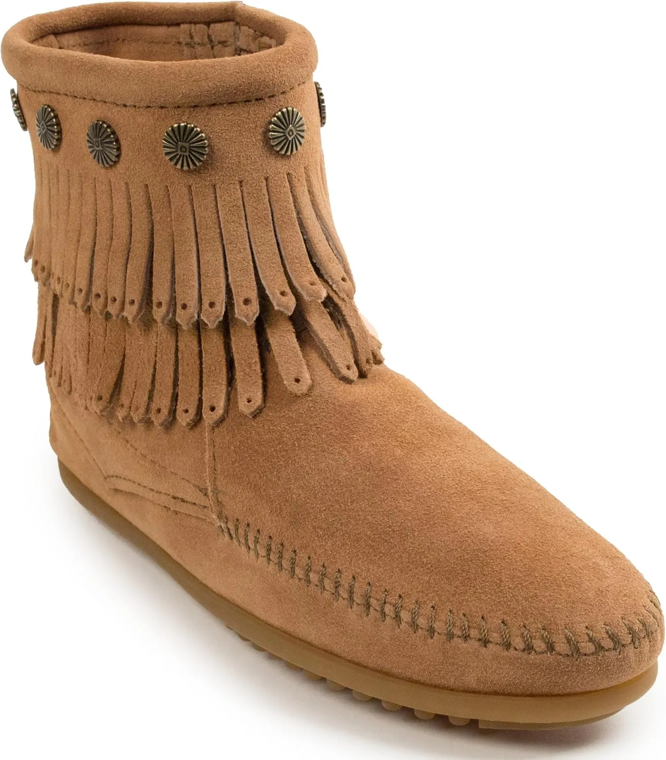 Minnetonka Women's Double-Fringe Side-Zip Boot