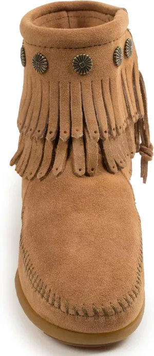Minnetonka Women's Double-Fringe Side-Zip Boot