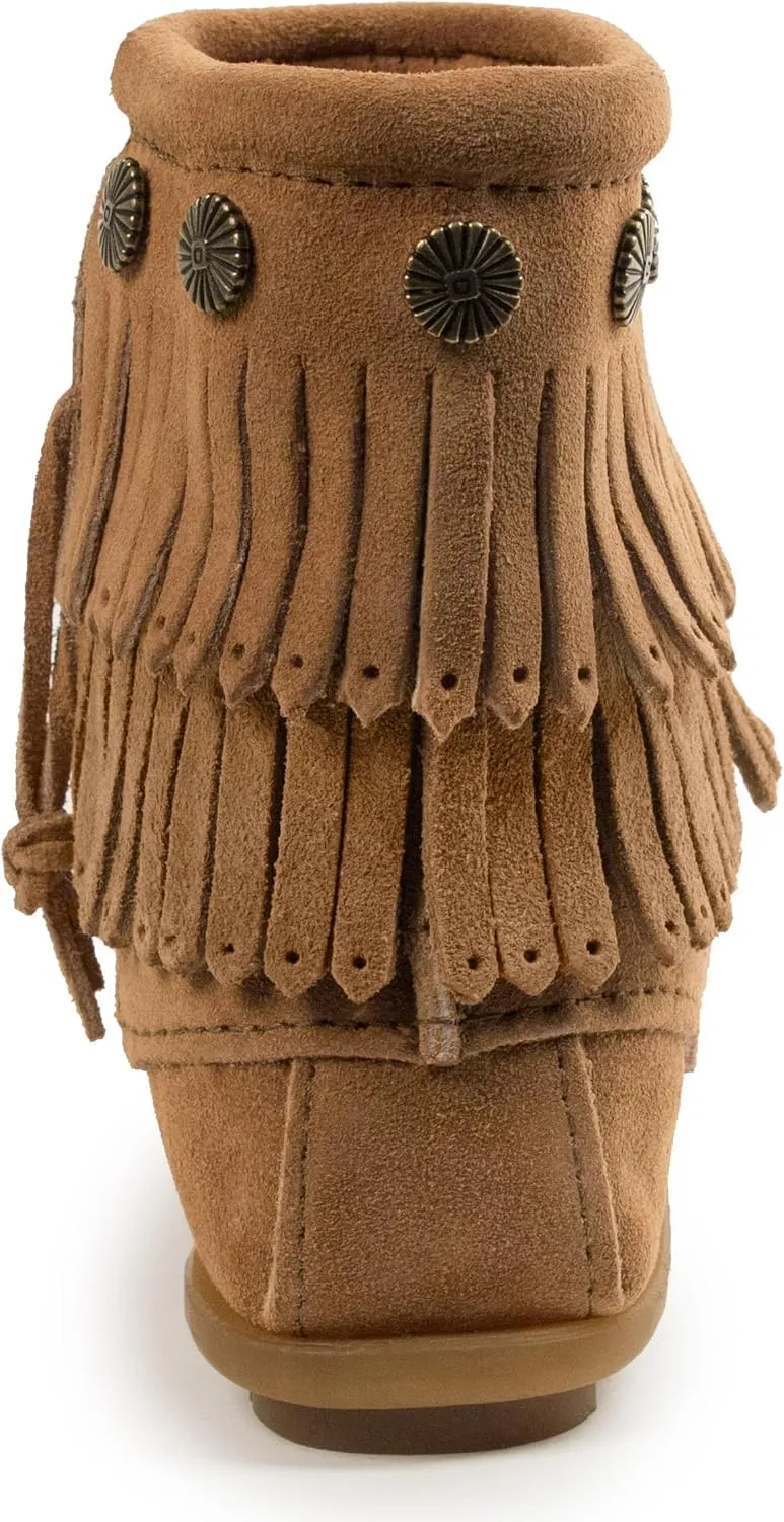 Minnetonka Women's Double-Fringe Side-Zip Boot
