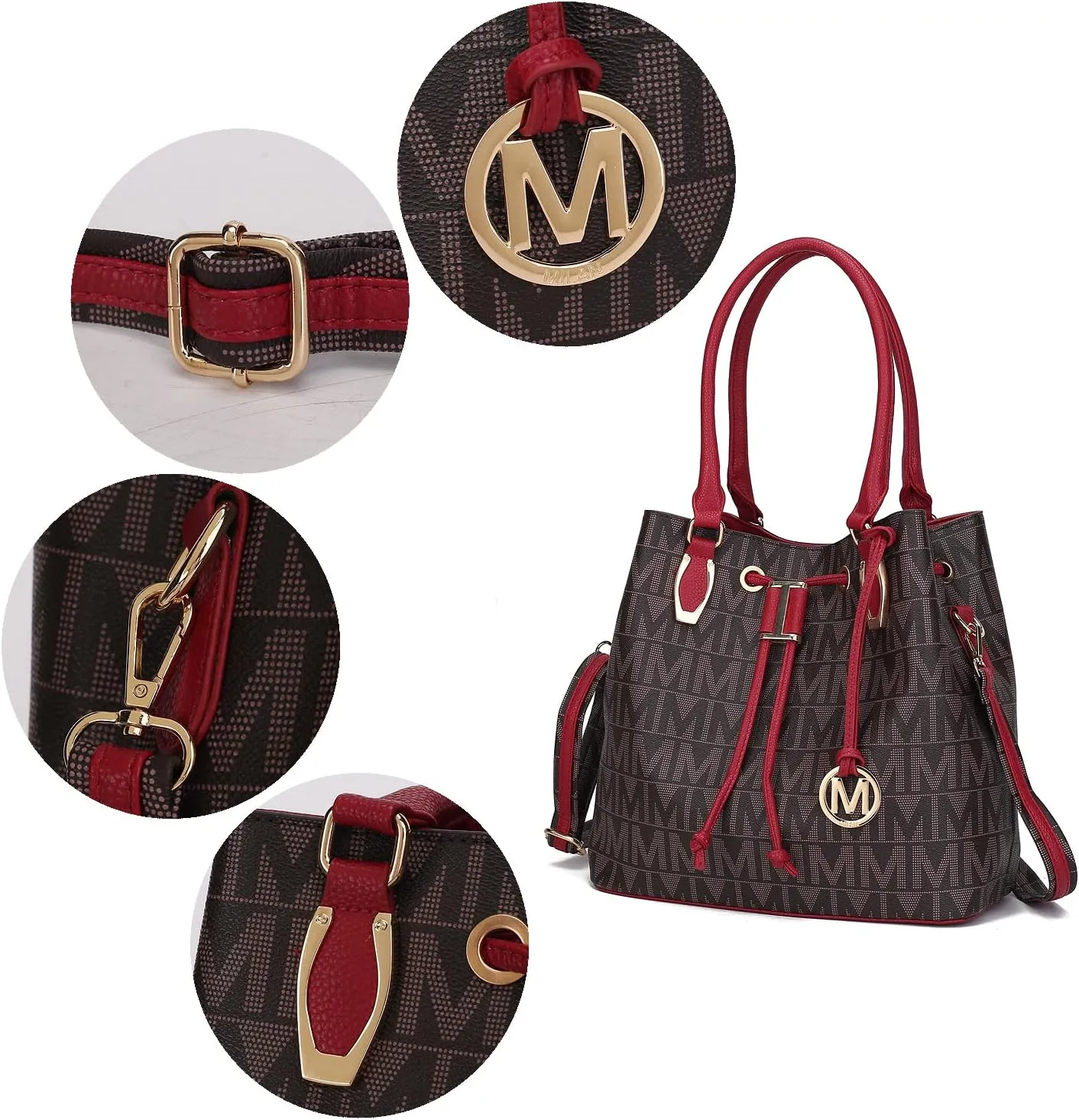 MKF Collection Hobo Bag for Women, Vegan Leather Tassel Shoulder Bag Handbag Purse, Double Handle Crossbody bag by Mia K