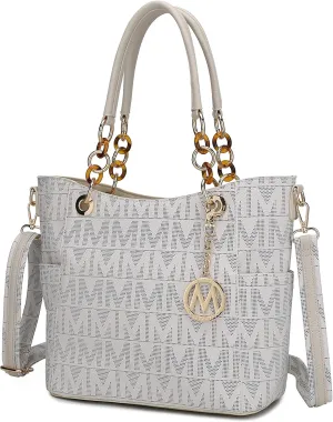 MKF Collection Shoulder Bag for Women, PU Leather Pocketbook Top-Handle Crossbody Purse Tote Satchel Handbag
