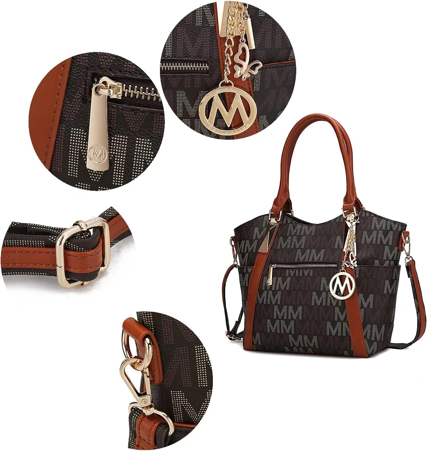 MKF Collection Tote Satchel Handbag for Women: PU Leather Shoulder Bag – Top-Handle Purse, Ladies Pocketbook By Mia K
