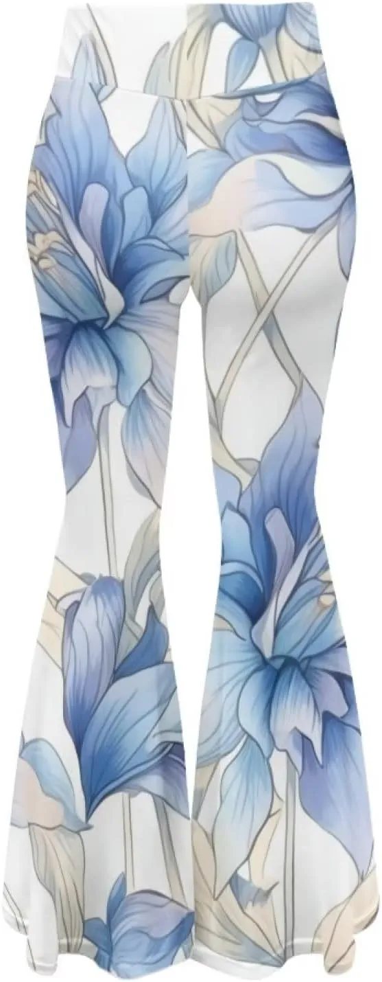 Modysero Womens Wide Leg Pants Fashion Graphic Flare Yoga Pants for Dancing Work Regular Slim Fit High Waist Tall Leg
