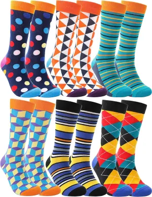 MOGGEI Funny Socks for Men Women Fun Cozy Crazy Novelty Fashion Cotton Boot Breathable Printed 6 Pairs