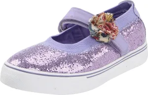 Morgan & Milo Kid's Sparkle Floral Mary Jane Sneaker (Toddler/Little Kid), Violet, 10 M US Toddler
