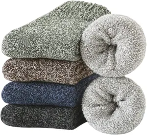 MOSOTECH Wool Socks for Women,5 Pairs Warm Winter Boot Socks for Hiking Walking, Thick Thermal Gifts Socks, Size 5-10