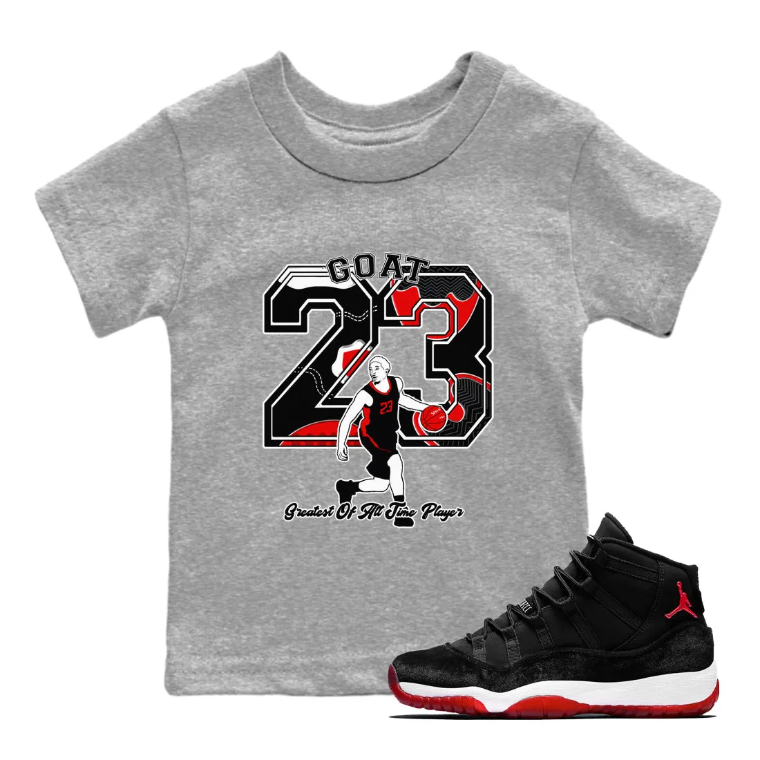 Multi-buy offer Tees SNRT Group discount - Goat 11 Kids Sneaker Velvet Bred Air Jordan Player