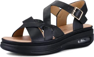 mysoft Women's Walking Sandals Comfortable Air Cushioned Support Ankle Strap Dress Sandals