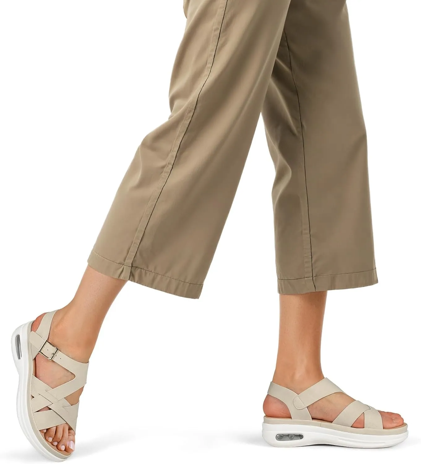 mysoft Women's Walking Sandals Comfortable Air Cushioned Support Ankle Strap Dress Sandals