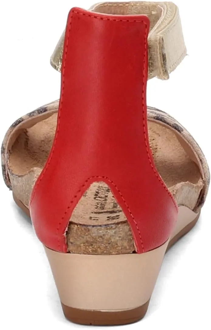 NAOT Footwear Women's Pixie Wedge Sandal with Cork Footbed and Arch Support Footbed - Adjustable Ankle Strap - Comfort and Support - Lightweight and Perfect for Travel - Narrow to Medium Fit