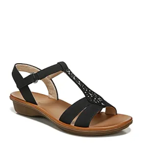 Naturalizer SOUL Womens Summer Rhinestone Casual Sandal with Arch Support, Black Rhinestone, 7.5 M