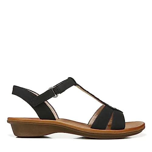 Naturalizer SOUL Womens Summer Rhinestone Casual Sandal with Arch Support, Black Rhinestone, 7.5 M