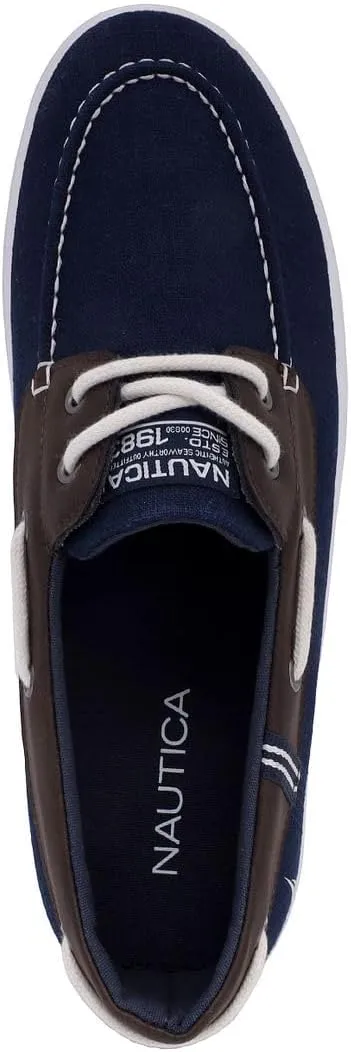 Nautica Men's Casual Boat Shoes, Moc-Toe Loafers with Cushioned Insole, Deck Fashion Sneaker