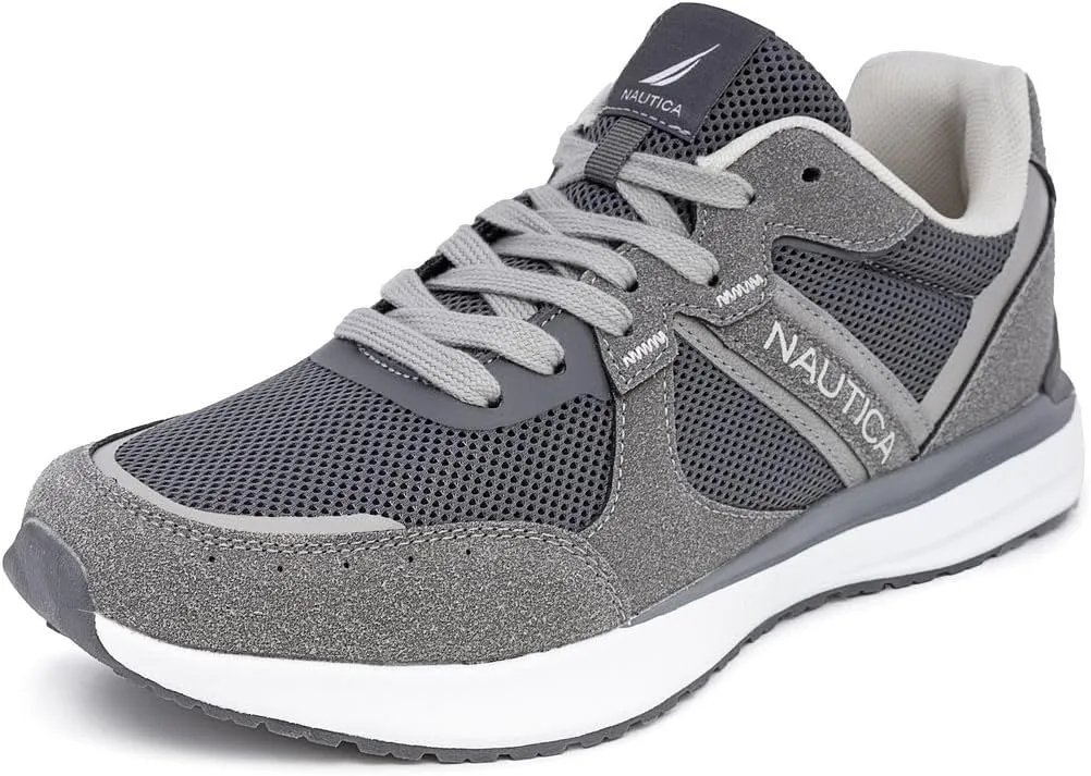 Nautica Mens Running Sneakers Sport Fashion Lace-Up Athletic Soft Shoes for Gym Tennis Men – Cushioned, Breathable, Lightweight & Comfortable