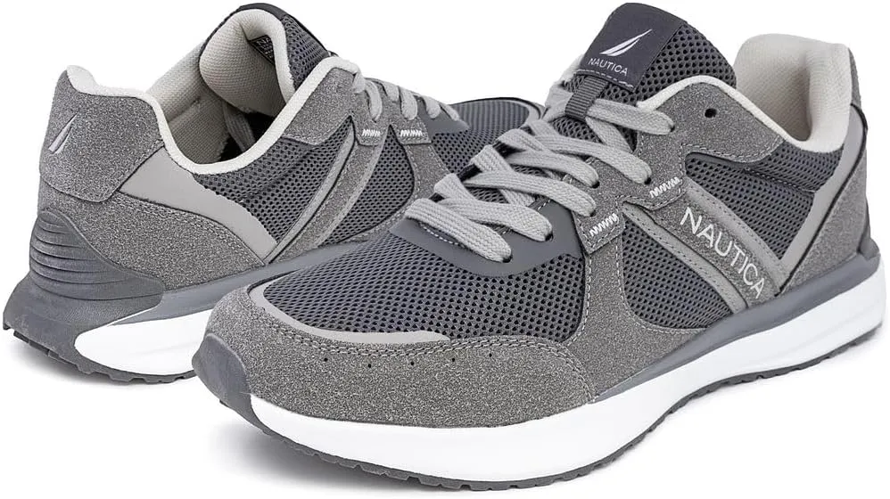 Nautica Mens Running Sneakers Sport Fashion Lace-Up Athletic Soft Shoes for Gym Tennis Men – Cushioned, Breathable, Lightweight & Comfortable