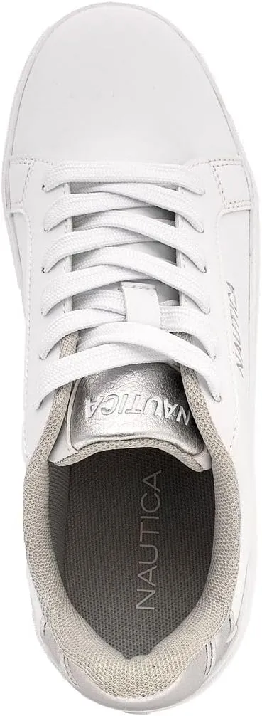 Nautica Women’s Lace-Up Fashion Sneakers – Low-Top Casual Walking & Tennis Shoes with Platform or Regular Heel