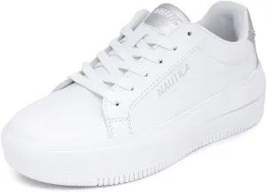 Nautica Women’s Lace-Up Fashion Sneakers – Low-Top Casual Walking & Tennis Shoes with Platform or Regular Heel