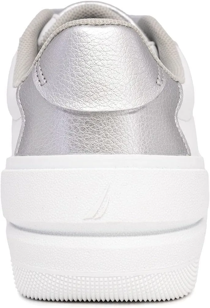 Nautica Women’s Lace-Up Fashion Sneakers – Low-Top Casual Walking & Tennis Shoes with Platform or Regular Heel