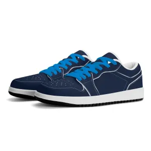 Navy Low Top Leder Sneaker für Herren