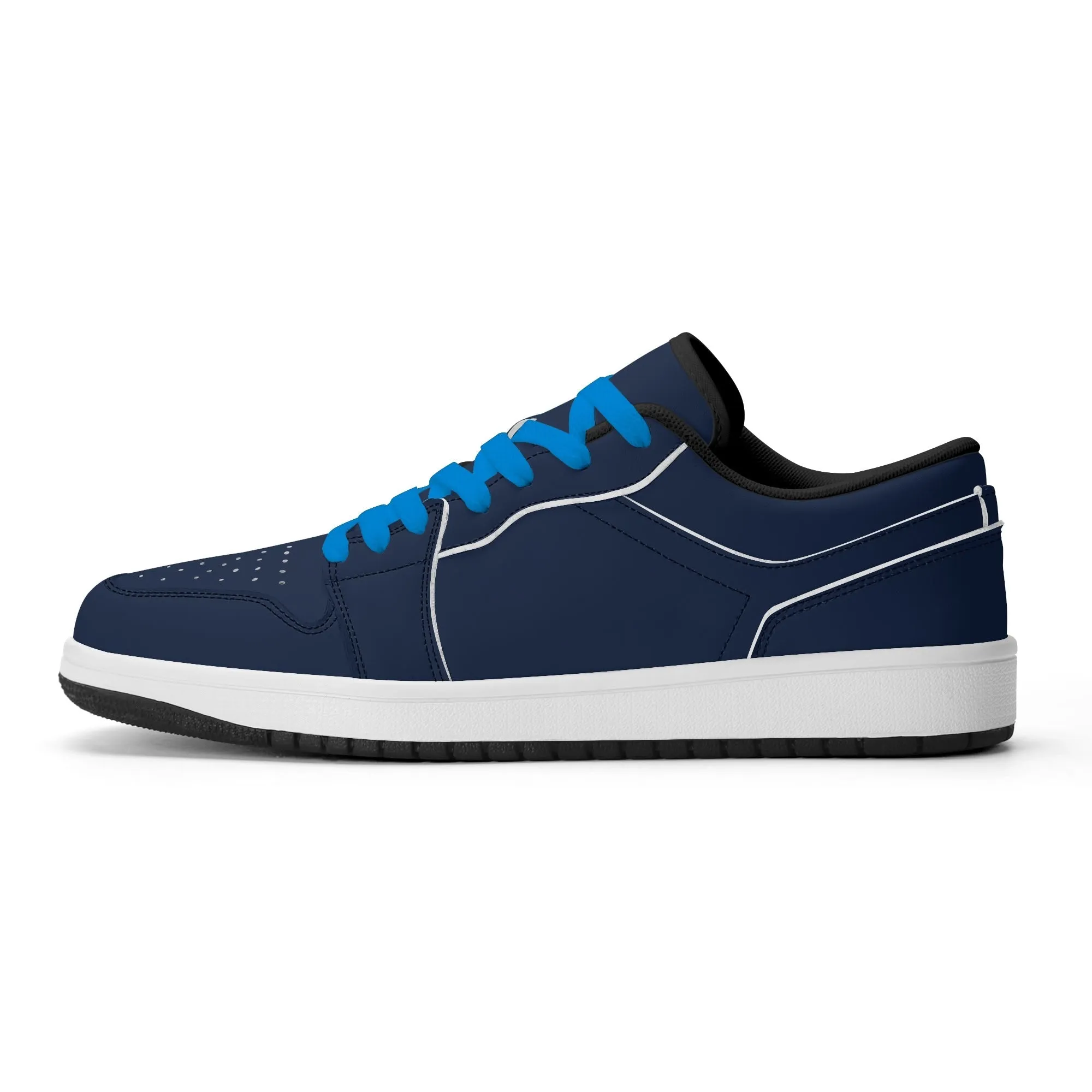 Navy Low Top Leder Sneaker für Herren