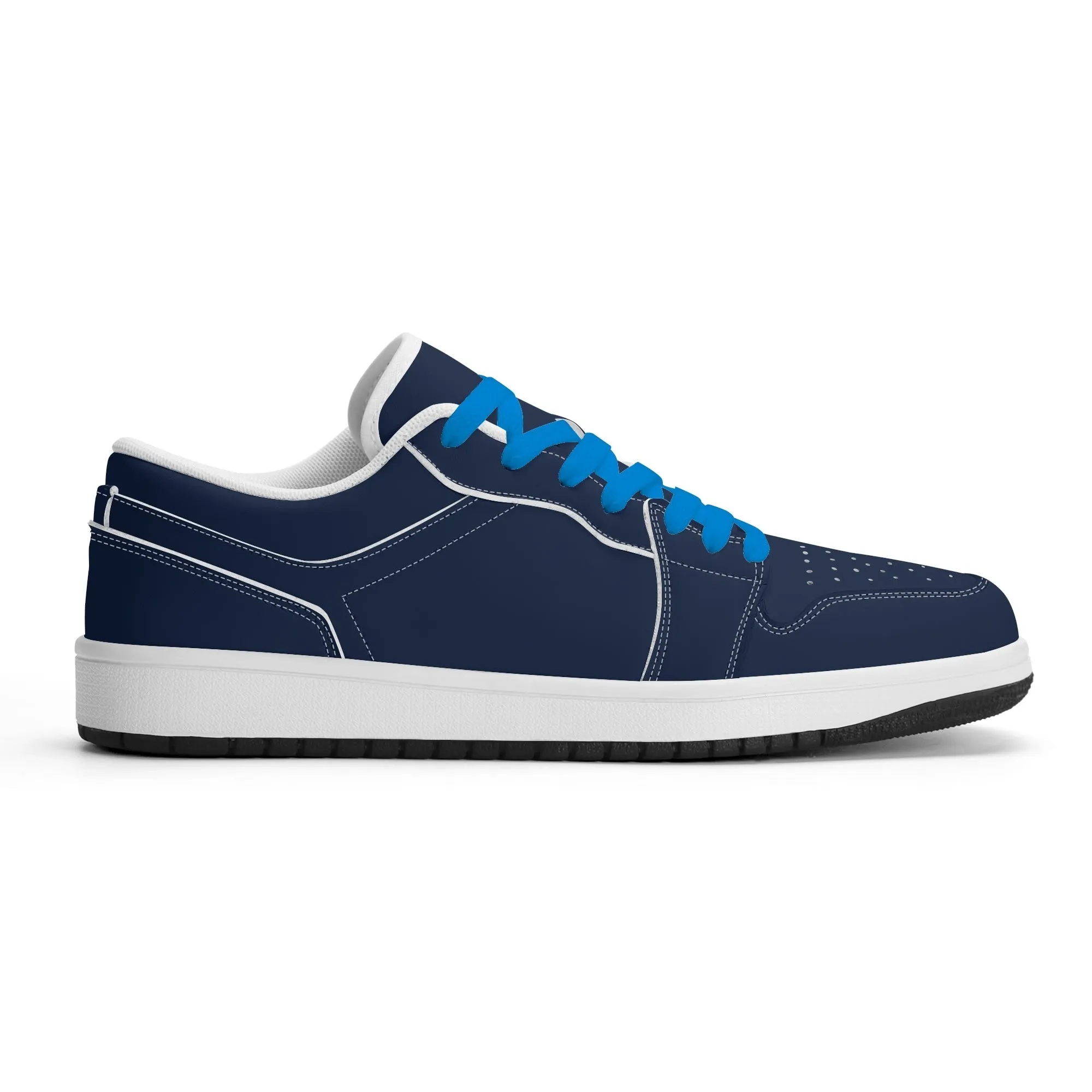 Navy Low Top Leder Sneaker für Herren