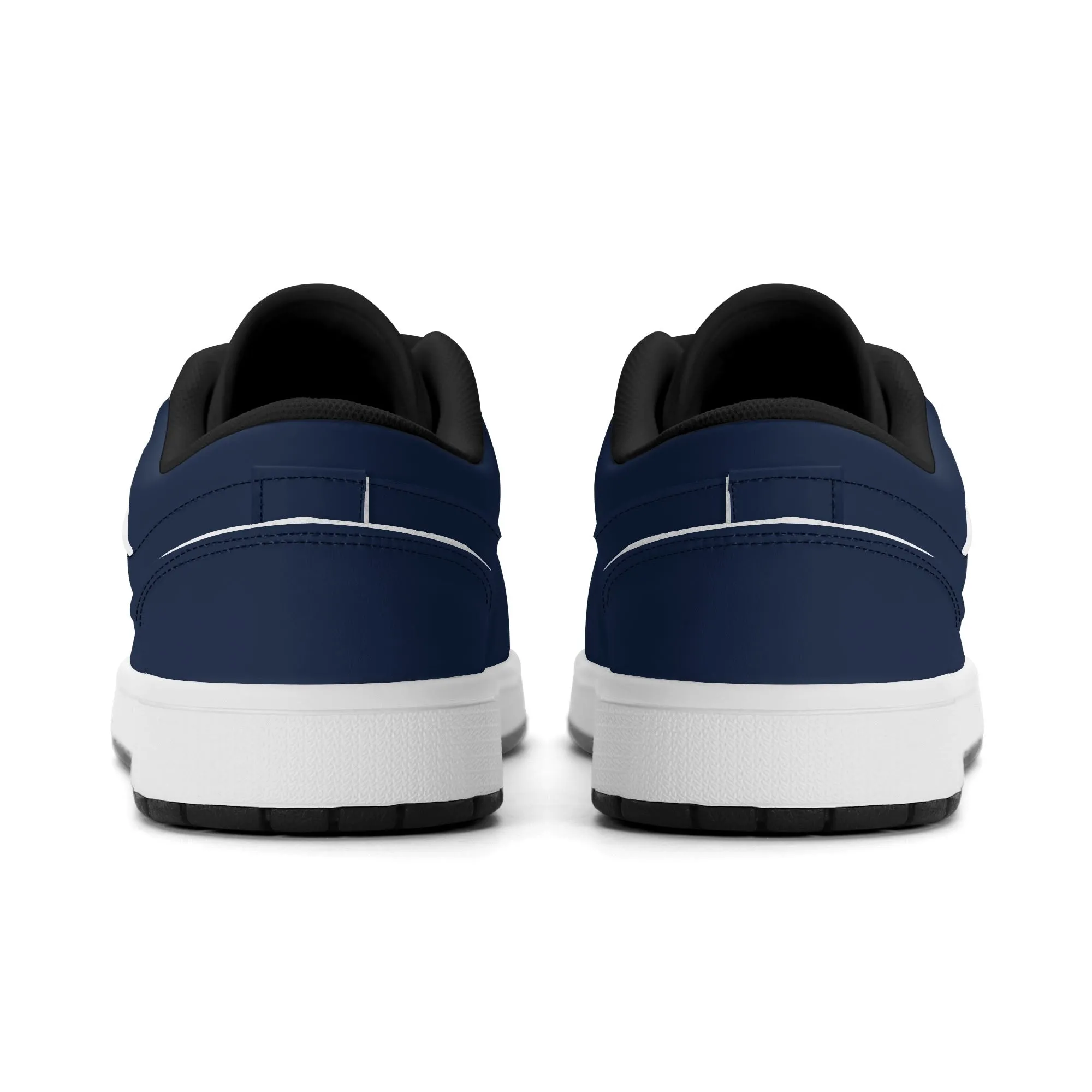 Navy Low Top Leder Sneaker für Herren