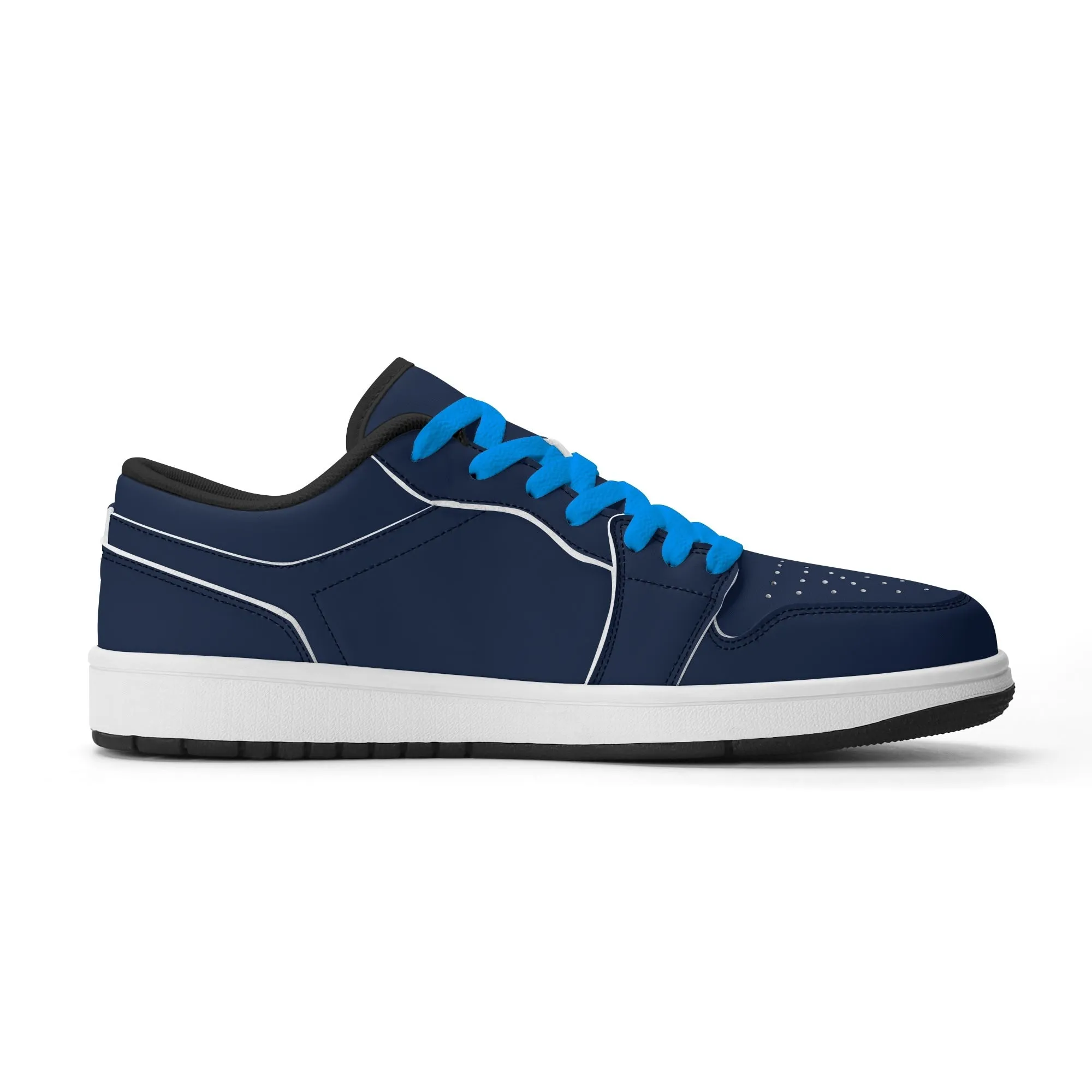 Navy Low Top Leder Sneaker für Herren