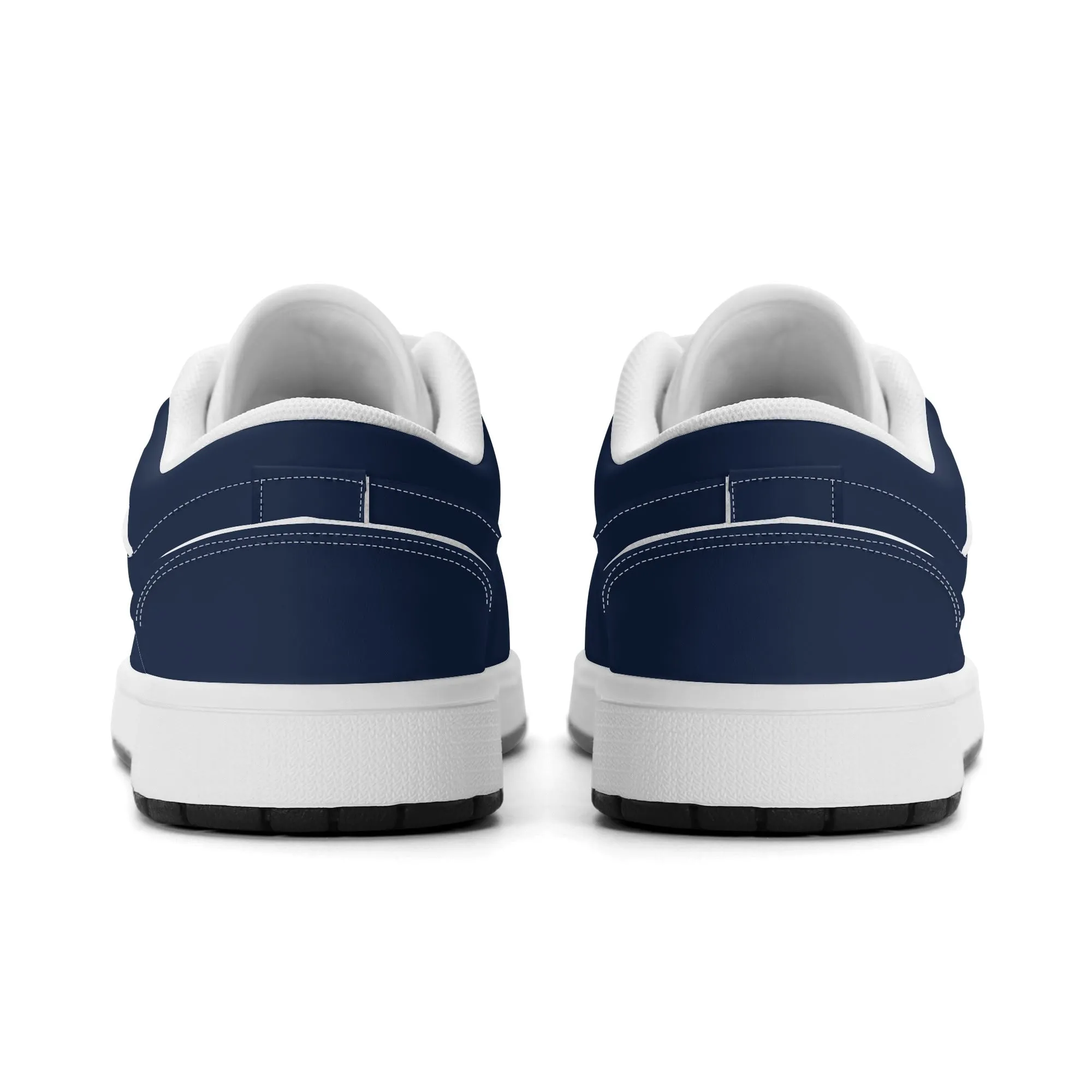 Navy Low Top Leder Sneaker für Herren
