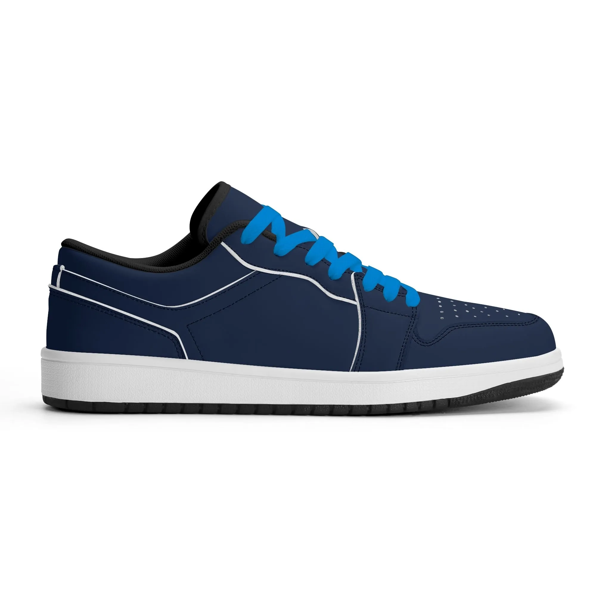 Navy Low Top Leder Sneaker für Herren