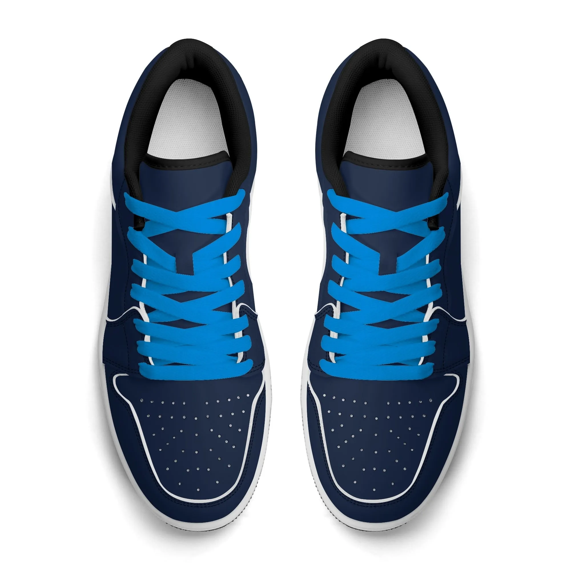 Navy Low Top Leder Sneaker für Herren