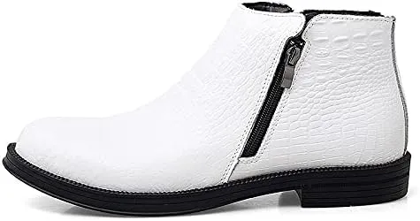 New Chelsea Boots For Men Crocodile Print With Double Zipper Cowhide Leather Slip On Non Slip Anti-slip Waterproof Fashion Pull On