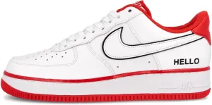 NIKE Air Force 1 '07 Lx Leather Trainers Sneakers Shoes Cz0327 (White/White-Univ Red-Black 100)