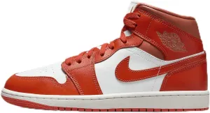 NIKE Air Jordan 1 Mid Women's Shoes (BQ6472-108, Summit White/Amber Brown/Cosmic Clay) Size 5