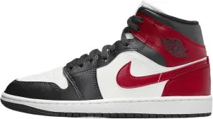 NIKE Air Jordan 1 Mid Women's Shoes (BQ6472-160, Sail/Off Noir/White/Gym Red) Size 5.5
